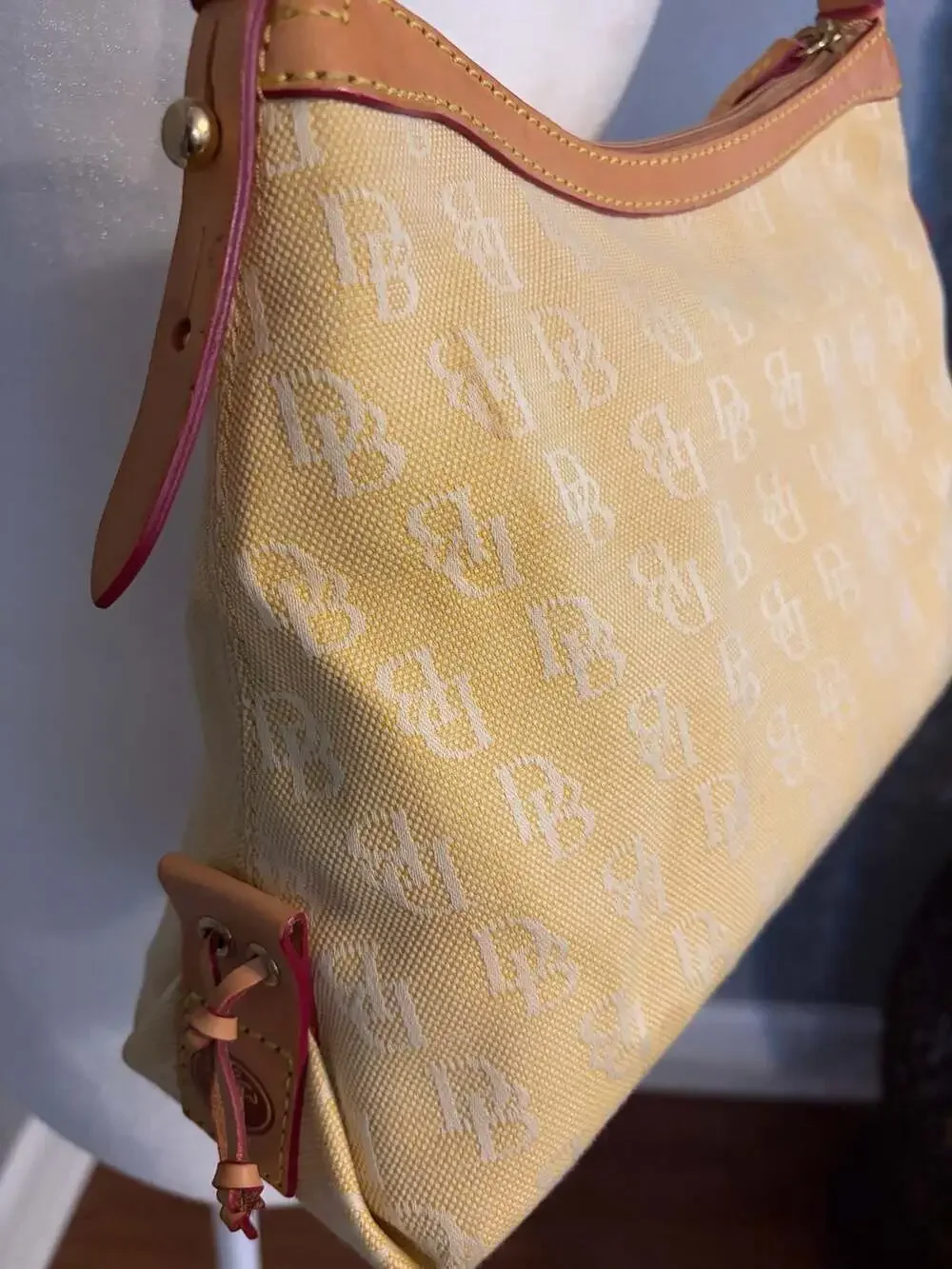 Dooney & Bourke 1975 Signature Monogram Canvas East West Hobo Bag